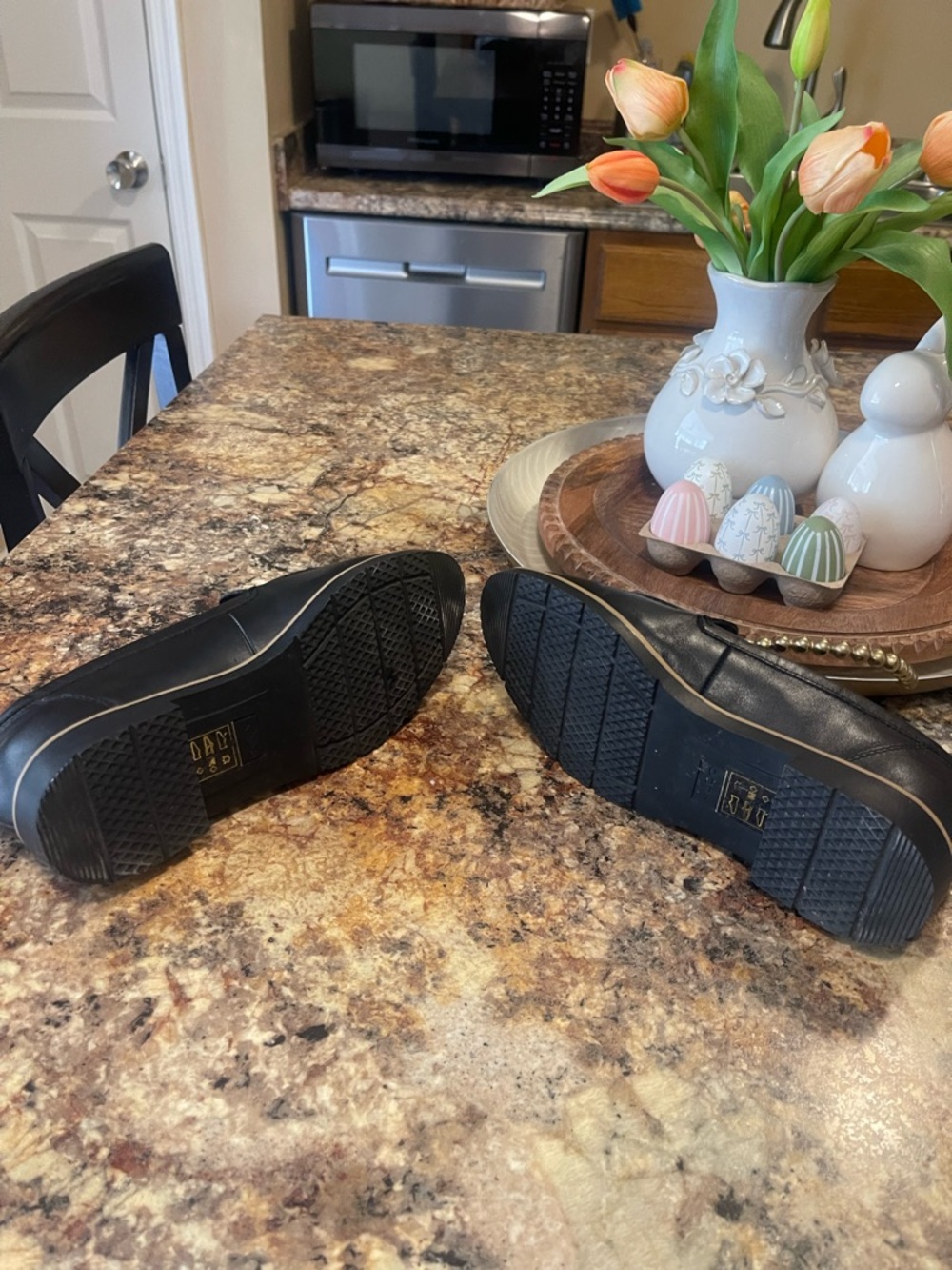 Aldo Black Leather Penny Loafers with Tan Welt - Picture 5 of 6